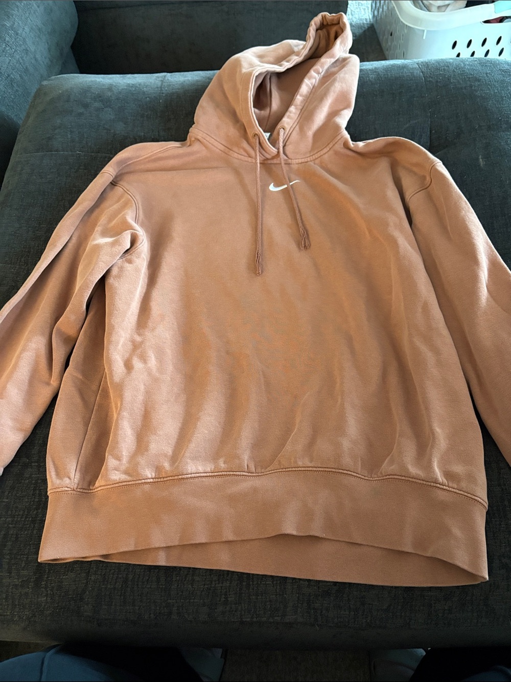 Nike Women's Rose Tan Hoodie with White Swoosh